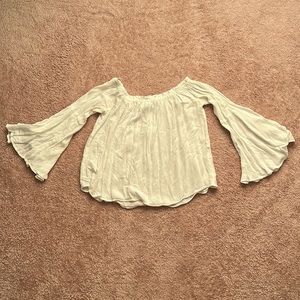 White Bell Sleeve Off Shoulder Blouse